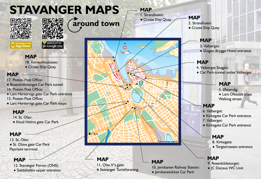 Stavanger Maps around town