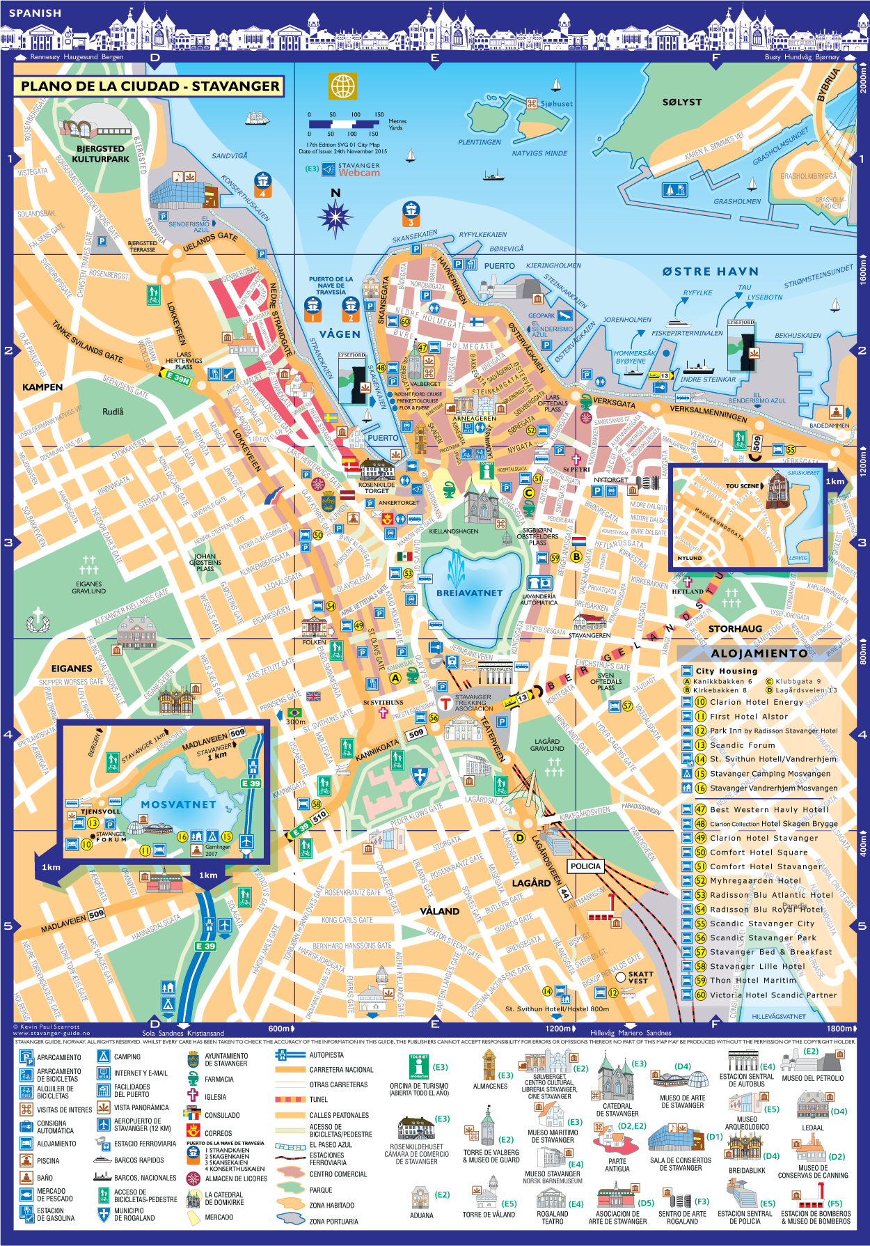 Stavanger Plano de la Ciudad
