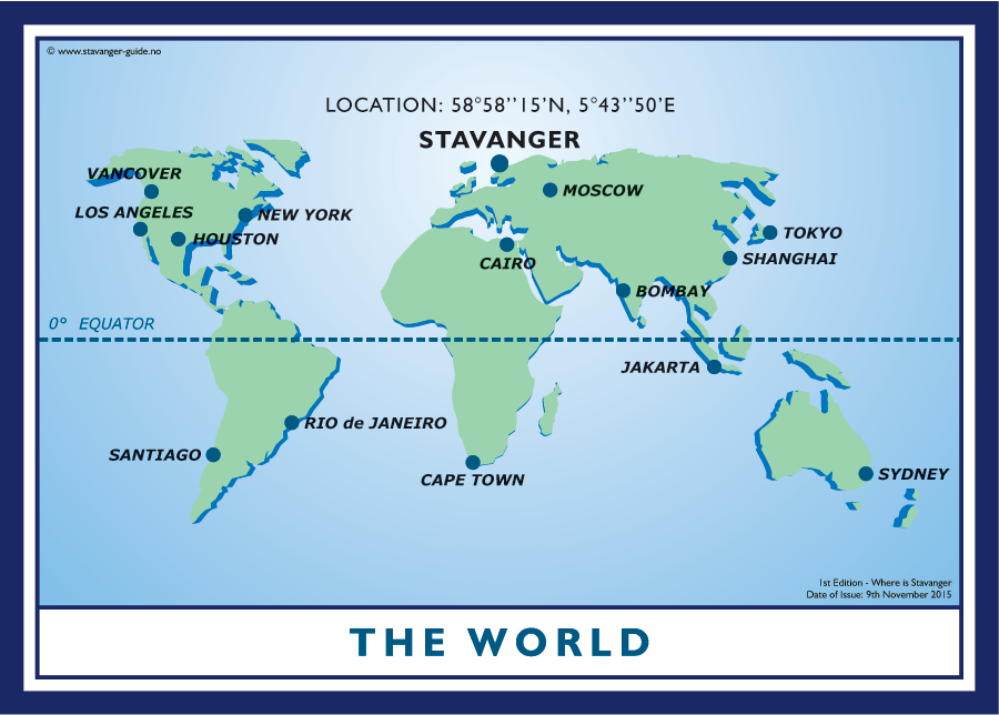 Where is Stavanger in relation to The World?
