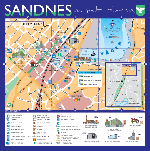 Sandnes City Map | English Version